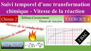 exercice 4 Suivi temporel d’une transformation chimique Vitesse de la réaction 2 bac biof [upl. by Claudine418]