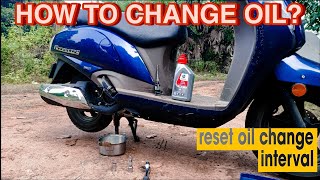 Suzuki Access 125 bs6 engine oil change  Engine oil change interval reset [upl. by Chladek]