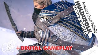 Assassins Creed Valhalla HULDUFOLK Blade amp HULDUFOLK Shield Brutal Gameplay Showcase Store Only [upl. by Refinney]