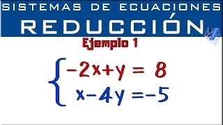 Sistemas de ecuaciones 2x2  Método de Reducción  Eliminación  Ejemplo 1 [upl. by Matta]