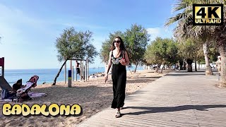 Badalona Beach Walking Tour  Paseo Maritimo 2024 Barcelona 4K [upl. by Ad]