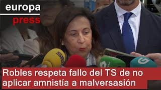 Robles respeta la decisión del Supremo de no aplicar la amnistía a la malversación del próces [upl. by Cordelie363]