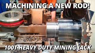 Making a 100T Heavy Duty Mining Jack Cylinder Rod  Machining amp Threading [upl. by Yttik]