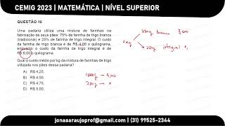 CEMIG 2023  Matemática  Nível Superior  Questão 19 [upl. by Wendel110]