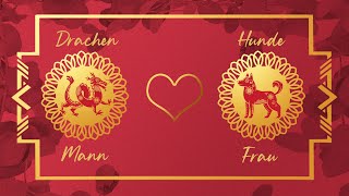 Chinesische Astrologie  Drachen Mann und Hunde Frau Partnerhoroskop  Liebe finden in 2021 [upl. by Rednijar86]