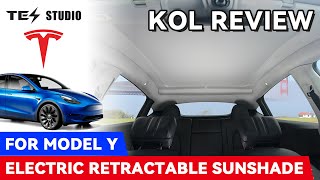 Tesla Model Y NEW Electric Sunshade with Improved Heat Reductionmegawatts tesstudio elonmusk [upl. by Eartha]