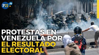 Protestas en Venezuela por el resultado electoral que dio la victoria a Maduro [upl. by Bahe761]