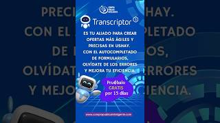 Transcriptor tu aliado al momento de crear tus ofertas pruébalo compraspublicas sercop oferta [upl. by Nohsed]