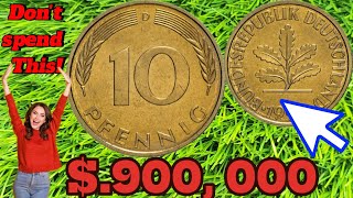 👉90000000👈 DO YOU HAVE IT  Rare and Expensive Error Coin 10 Pfennig Germany worth big money [upl. by Eeb]