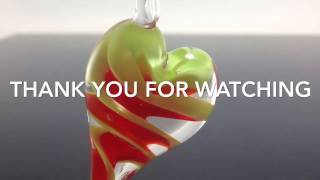 Valentine Heart Glass Laura Faye Glass Lampwork Torch Fired Pendant DIY Tutorial Demo [upl. by Lisabet]