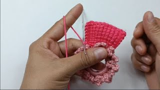 como tejer COLETERO A CROCHET paso a paso  how to crochet for beginners  laço de cabelo crochet [upl. by Nanaek467]