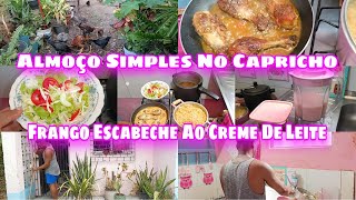 FRANGO FRITO AO MOLHO ESCABECHE NO CREME DE LEITEALMOÇO NO CAPRICHOTARDE LINDA NO SITIOCHUVA VEM [upl. by Wesley]