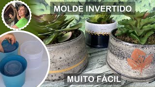 DIY  COMO FAZER VASOS DE CIMENTO COM O MOLDE INVERTIDO MUITO FÁCIL DE FAZER [upl. by Quintana]