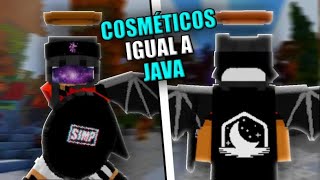 Como ter cosméticos igual do java no minecraft bedrock 120 [upl. by Anahsar944]