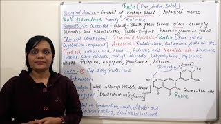 Flavonoid Containing Drug Part 01 Ruta Biological Source Description Chemical Const amp Uses [upl. by Rennane]