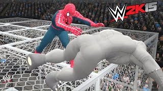 WWE 2K15  SPIDER MAN VS RHINO  EPIC BATTLE [upl. by Marja]