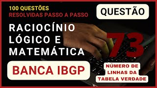 ♟️Matemática e Raciocínio Lógico 🧑‍🏫 Banca IBGP 📚 Questão 73 [upl. by Nomrac]