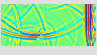 PZFlex  Ultrasonic NDT Mode conversions in a cracked steel block [upl. by Jerman478]