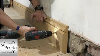 How to attach skirting boards baseboards to solid walls [upl. by Randi]