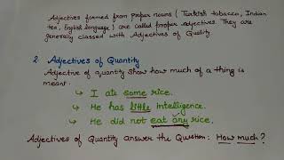 adjectives types and examples  English Grammar [upl. by Orling]