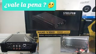 Amplificador clase D Steelpro 4 Canales modelo Nano41000 W unboxing y prueba de audio en español [upl. by Ungley]