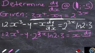 MATHEMATICS N5 IMPLICIT DIFFERENTIATION example 2 [upl. by Parsons200]