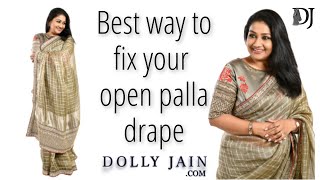 How to  Perfect Open Pallu Saree Draping  Dolly Jain खुला पल्लू Saree Draping for beginners [upl. by Ellehsim]