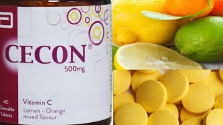 Cecon Vitamin C Tablets BenefitsUsesRang Gora Kerne Wali Tablets [upl. by Nhar]