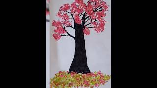 How to make cherry blossom tree 🌺🌷🎄 Pink tree from paper handmade homemade ytshorts viralvideo [upl. by Nwahser985]