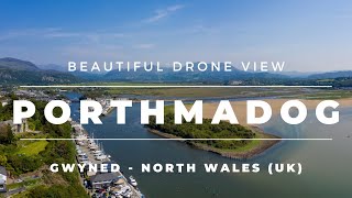 Porthmadog Beach amp Harbour Gwyned North Wales UK Staycation Ideas amp Travel Destinations Drone [upl. by Aninat]