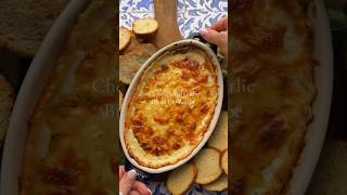 Cheesy baked garlic bread dip recipe ✨ recipevideo garlicbread shorts fall [upl. by Yadroc]