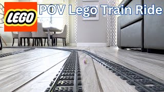 POV Lego Train Ride Through the House Lego Train Crash at the End [upl. by Mossman]