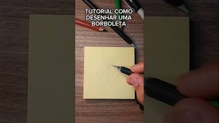 Tutorial como desenhar uma borboleta  simples e fácil  subscribe tutorial art shorts [upl. by Yerdua731]