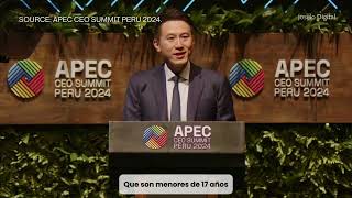 CEO de TikTok en APEC 2024 ‘Nada de menores de 13 años en nuestra plataforma’ [upl. by Nyllek]