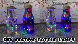 DIY of Festive bottle lamps youtube ytstudiodiwalicraft [upl. by Fesoy]