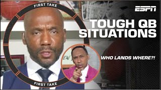 Stephen A CHECKS Louis Riddick over the NFL franchises in TOUGH QB situations 👀  First Take [upl. by Atsuj]