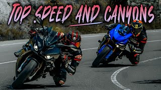 YAMAHA R6 and S1000RR Top Speed plus NEW Canyon [upl. by Hayikat274]