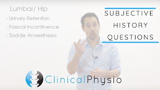 Special Questions for Subjective History  Clinical Physio [upl. by Dusen]