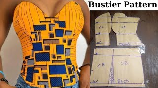 How to Draft a Bustier PatternStrapless Bustier Pattern  Beginners Friendly Tutorial [upl. by Leese]