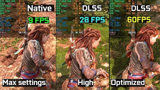 RTX 3060 Laptop  i7 11800H  Horizon Forbidden West  Max  Optimized Settings DLSS vs Native 1080p [upl. by Kcirdde123]