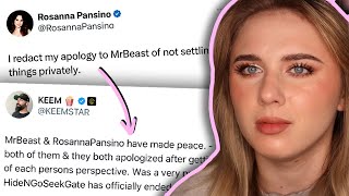 Rosanna Pansino APOLOGISES to Mr Beast and immediately takes it back [upl. by Yrogreg405]