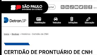 Como emitir a certidão de prontuário de CNH [upl. by Durware]