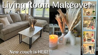 Living Room Makeover🏠 New couch is here Literally OBSESSED😍 [upl. by Wernda]