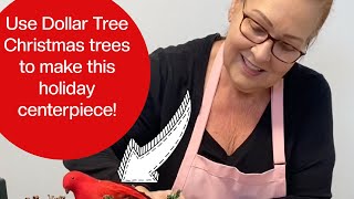 Make a beautiful Christmas centerpiece from Dollar Tree Christmas Trees [upl. by Downs]