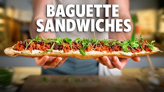 3 Baguette Sandwich Recipes [upl. by Eirod]