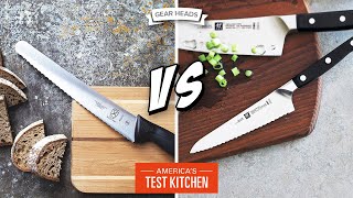 Bread Knife vs Utility Knife Which Type of Serrated Knife is for You  Gear Heads [upl. by Nitas]