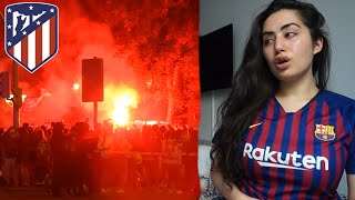 BARCA FAN REACTS TO ATLETICO MADRID FANS CELEBRATING LA LIGA TITLE 2021 [upl. by Ydnic]