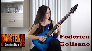 Domination  Pantera  Solo Guitar Cover Federica Golisano 14 Year OLD [upl. by Katya]