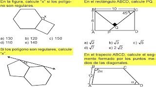 Matemáticas Polígonos  Cuadriláteros trapecios rombos Paralelogramos Ejercicios resueltos [upl. by Mashe]