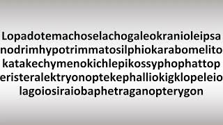 Longest Word in English Literature Pronounce Lopadotemachoselachogaleokranioleipsanopterygon [upl. by Durnan869]